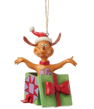 Jim Shore Max In Present Ornament