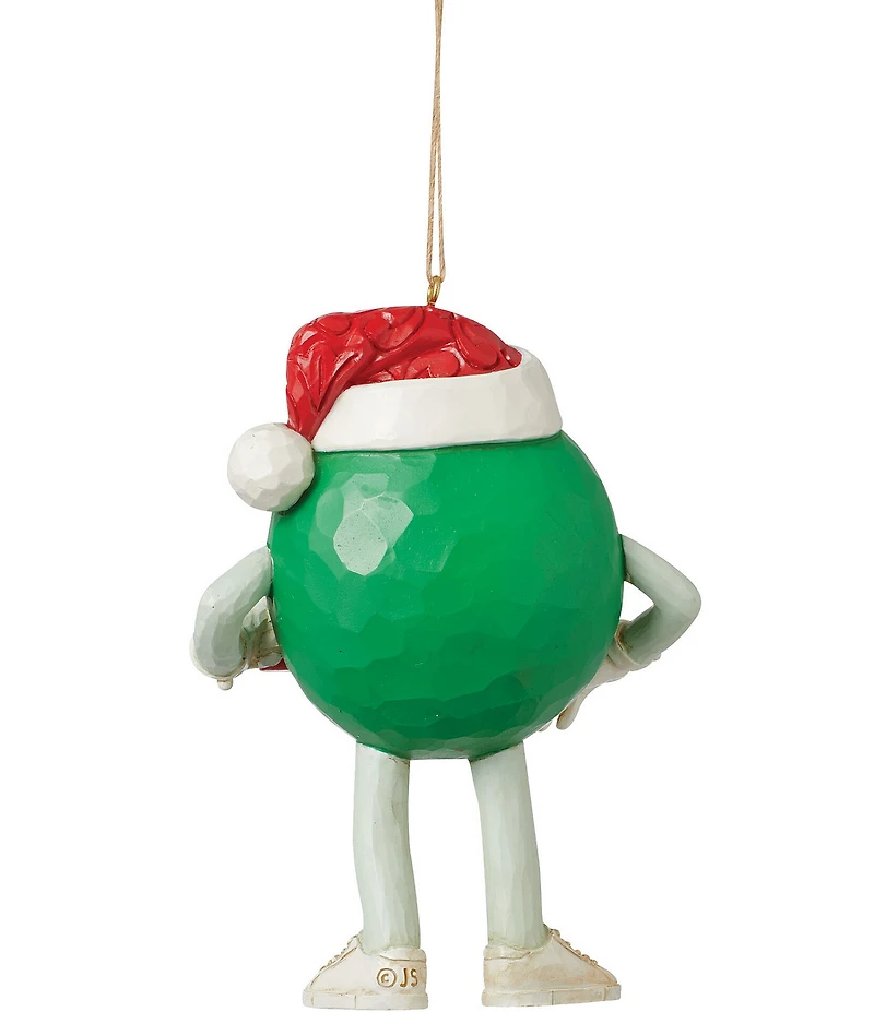 Jim Shore M&M's® Green Character with Santa Hat Hanging Ornament