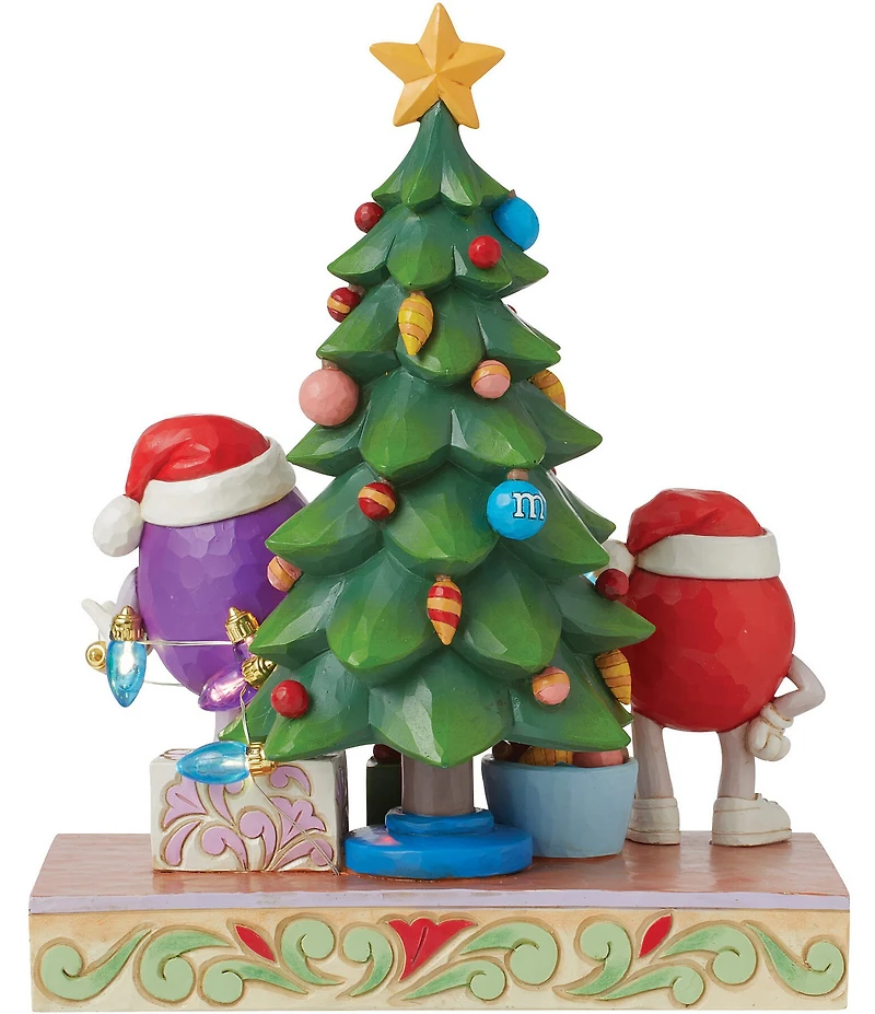 Jim Shore M&M's® LED Lighted Red & Purple Characters with Christmas Tree Figurine