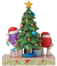 Jim Shore M&M's® LED Lighted Red & Purple Characters with Christmas Tree Figurine