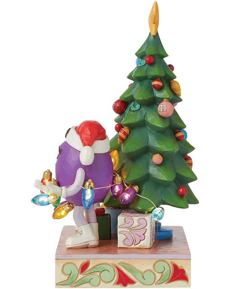 Jim Shore M&M's® LED Lighted Red & Purple Characters with Christmas Tree Figurine