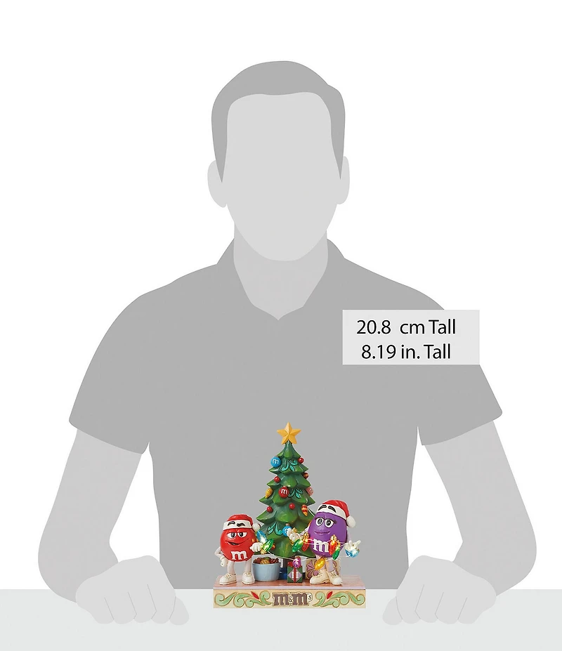 Jim Shore M&M's® LED Lighted Red & Purple Characters with Christmas Tree Figurine