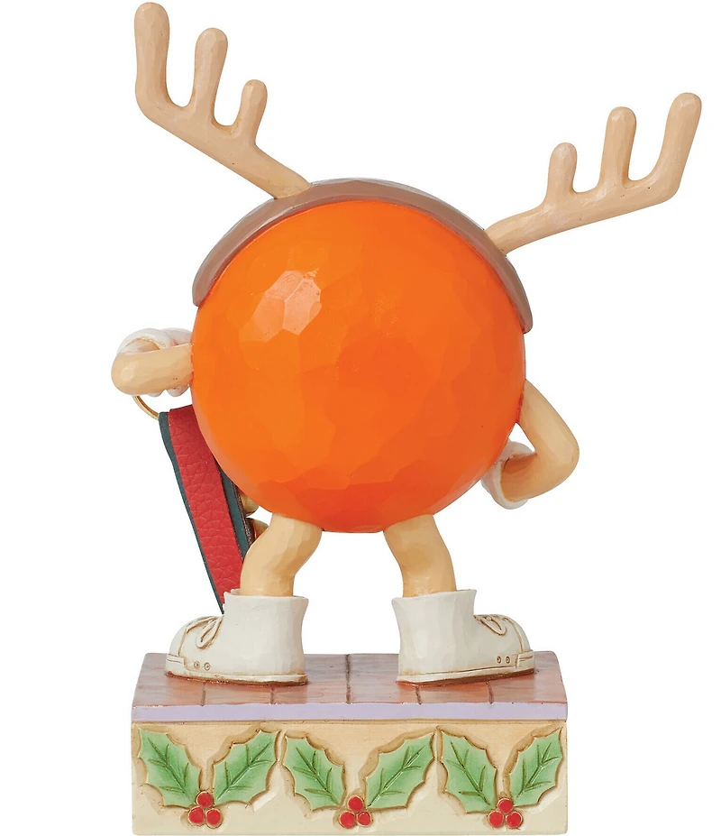 Jim Shore M&M'S® Orange Character Reindeer with Stand of Bells Figurine