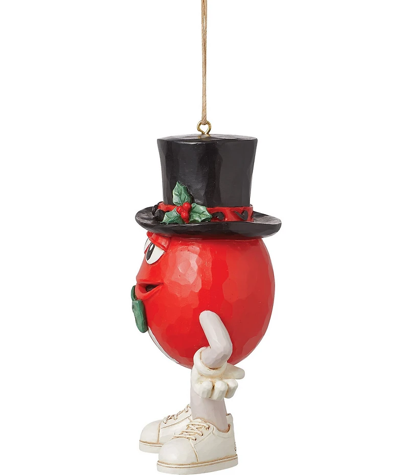 Jim Shore M&M's® Red Character with Top Hat Hanging Ornament