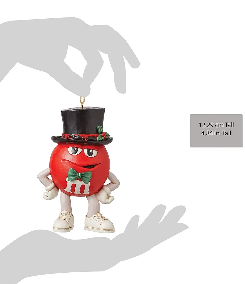 Jim Shore M&M's® Red Character with Top Hat Hanging Ornament