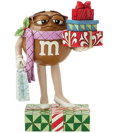 Jim Shore M&M's Collection Brown Character with Presents Figurine