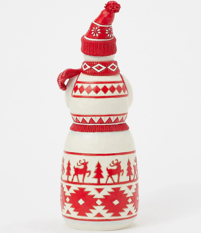 Jim Shore Nordic Noel Snowman with Cardinal Figurine
