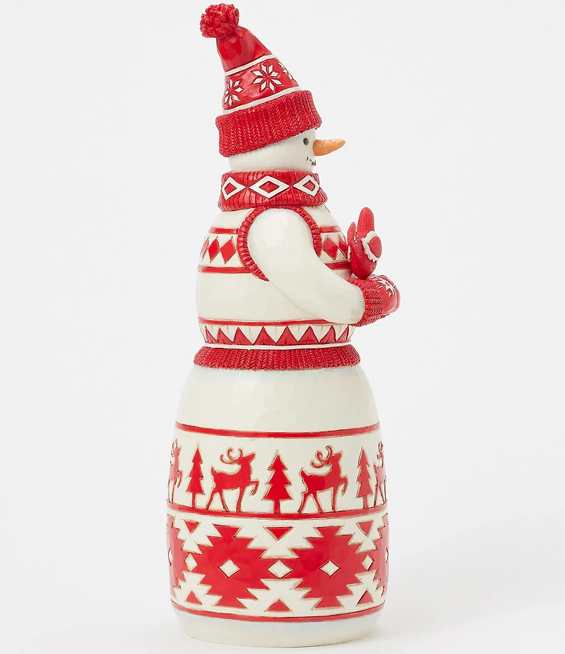 Jim Shore Nordic Noel Snowman with Cardinal Figurine
