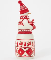 Jim Shore Nordic Noel Snowman with Cardinal Figurine