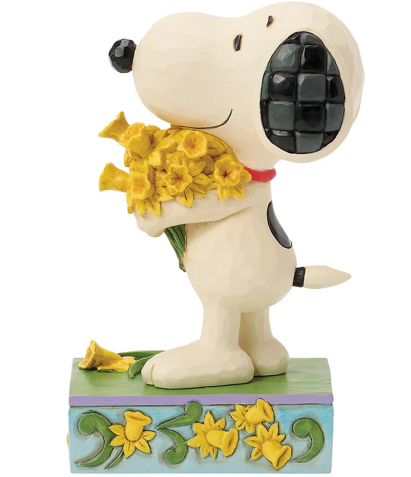 Jim Shore Peanuts Collection A Bouquet of Happiness -Snoopy with Daffodils Figurine