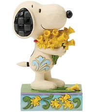 Jim Shore Peanuts Collection A Bouquet of Happiness -Snoopy with Daffodils Figurine