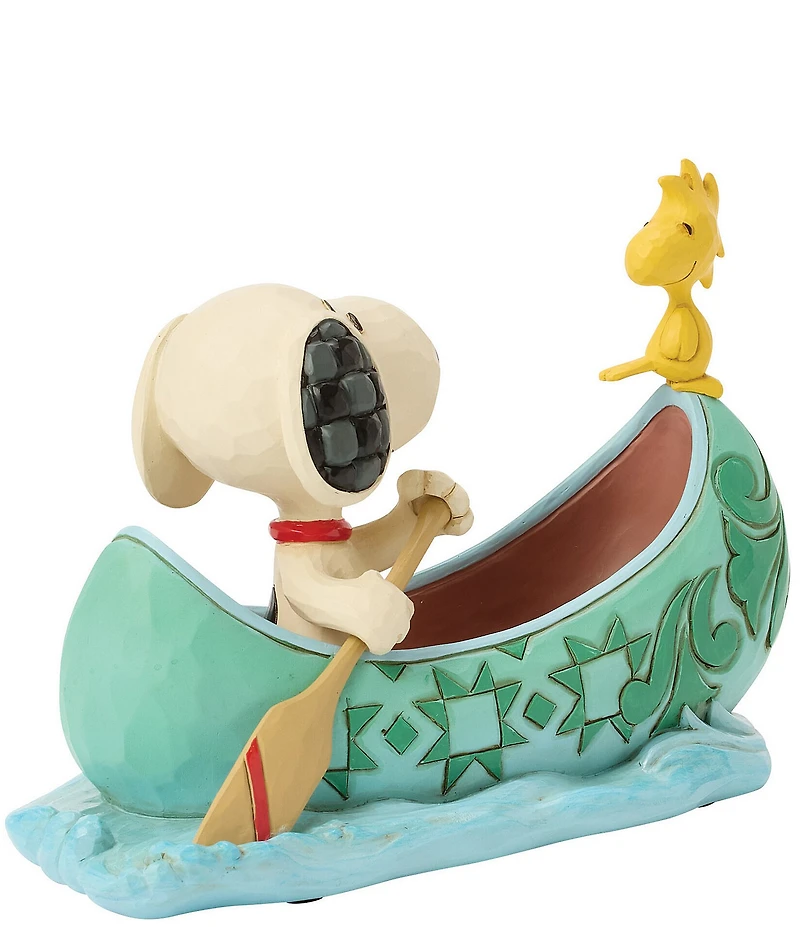 Jim Shore Peanuts Collection Snoopy and Woodstock in Canoe Figurine