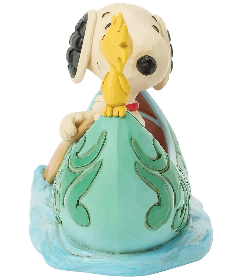 Jim Shore Peanuts Collection Snoopy and Woodstock in Canoe Figurine