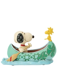 Jim Shore Peanuts Collection Snoopy and Woodstock in Canoe Figurine