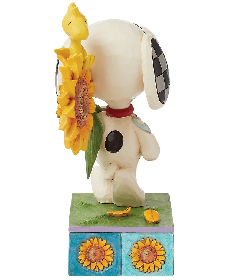 Jim Shore Peanuts Collection Snoopy and Woodstock with Sunflower Figurine