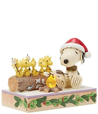 Jim Shore Peanuts Collection Snoopy and Woodstock's Light-Up Campfire Figurine