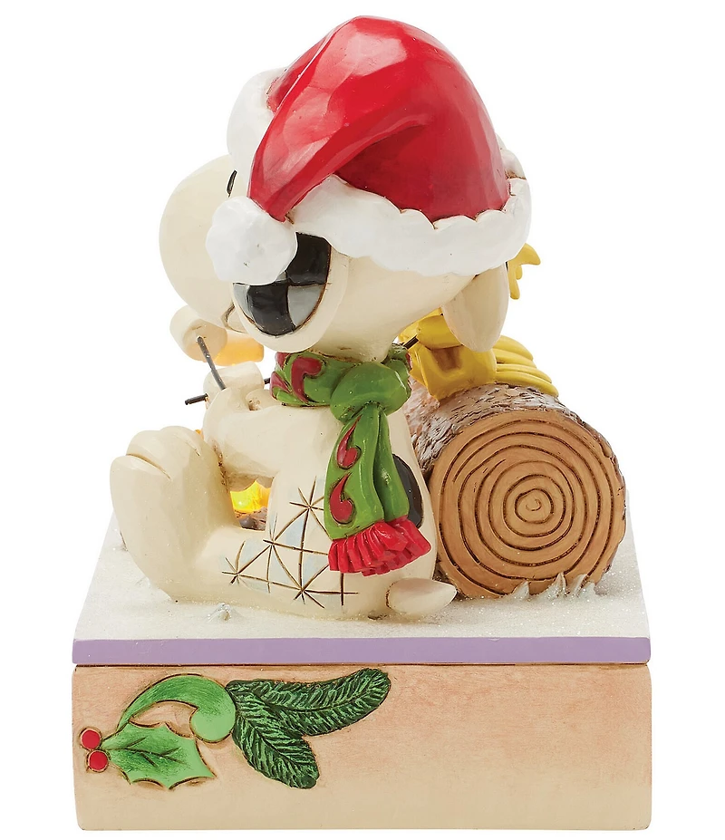 Jim Shore Peanuts Collection Snoopy and Woodstock's Light-Up Campfire Figurine