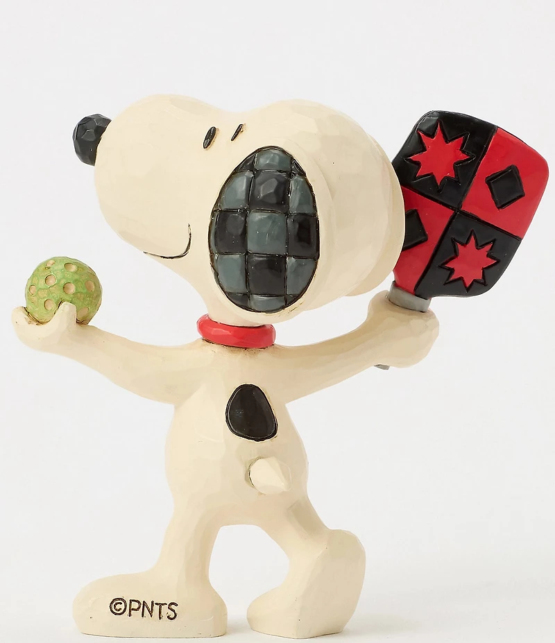 Jim Shore Peanuts Collection Snoopy Playing Pickleball Mini Figurine