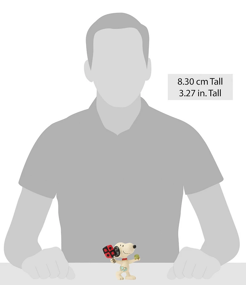 Jim Shore Peanuts Collection Snoopy Playing Pickleball Mini Figurine