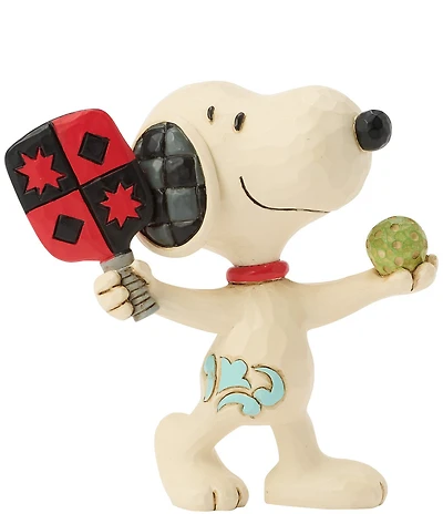 Jim Shore Peanuts Collection Snoopy Playing Pickleball Mini Figurine