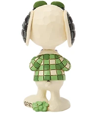 Jim Shore Peanuts Collection Snoopy Shamrock Glasses Mini Figurine