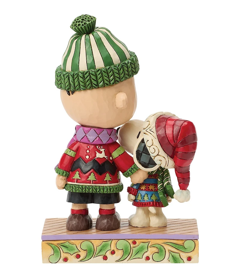Jim Shore Peanuts Snoopy and Charlie in Christmas Sweaters Figurine