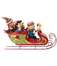 Jim Shore Peanuts Snoopy And Friends In Sleigh Figurine