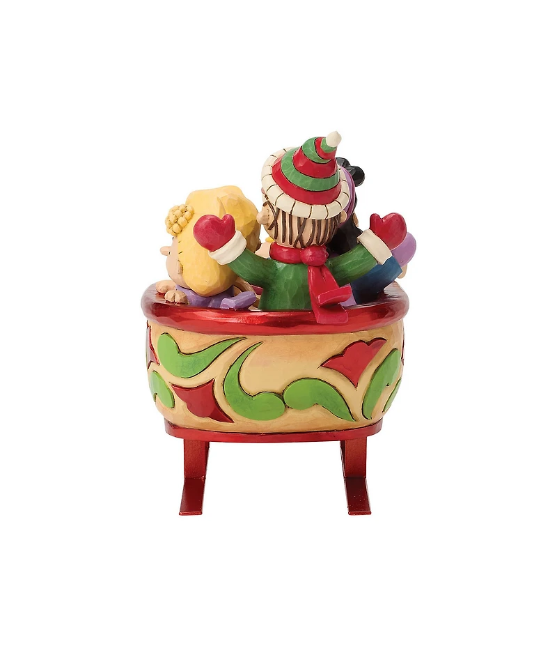 Jim Shore Peanuts Snoopy And Friends In Sleigh Figurine