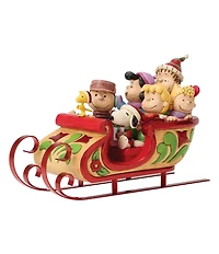 Jim Shore Peanuts Snoopy And Friends In Sleigh Figurine