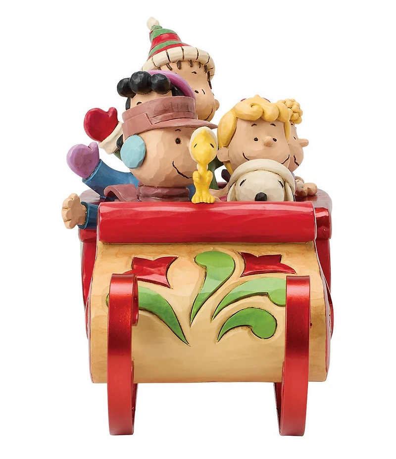 Jim Shore Peanuts Snoopy And Friends In Sleigh Figurine