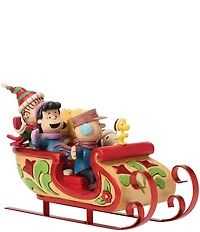 Jim Shore Peanuts Snoopy And Friends In Sleigh Figurine