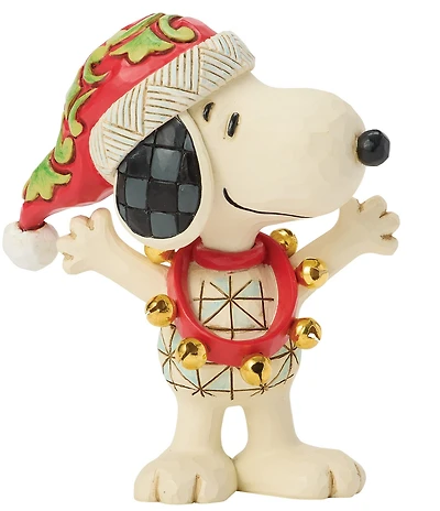 Jim Shore Peanuts Snoopy With Bells Miniature Figurine