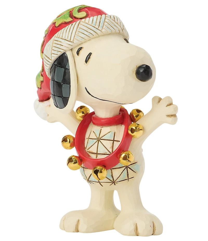 Jim Shore Peanuts Snoopy With Bells Miniature Figurine