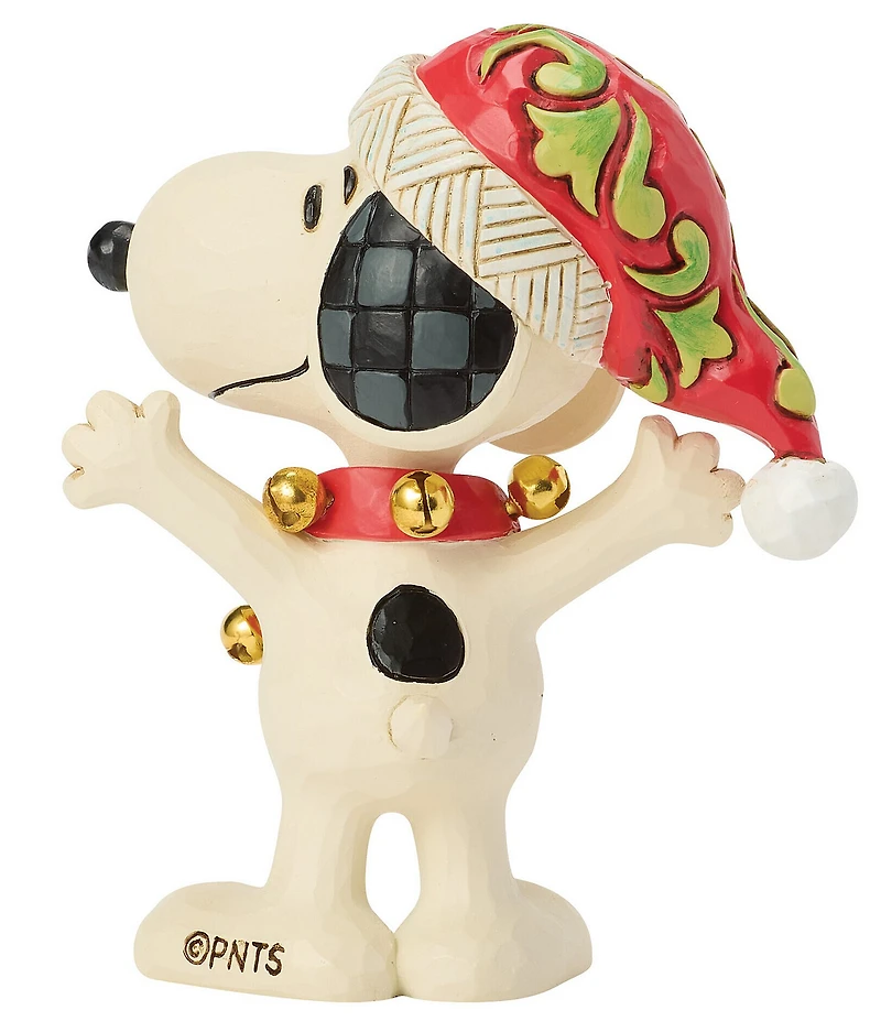 Jim Shore Peanuts Snoopy With Bells Miniature Figurine