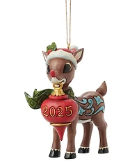 Jim Shore Rudolph Collection Dated 2025 Rudolph Holding Ornament