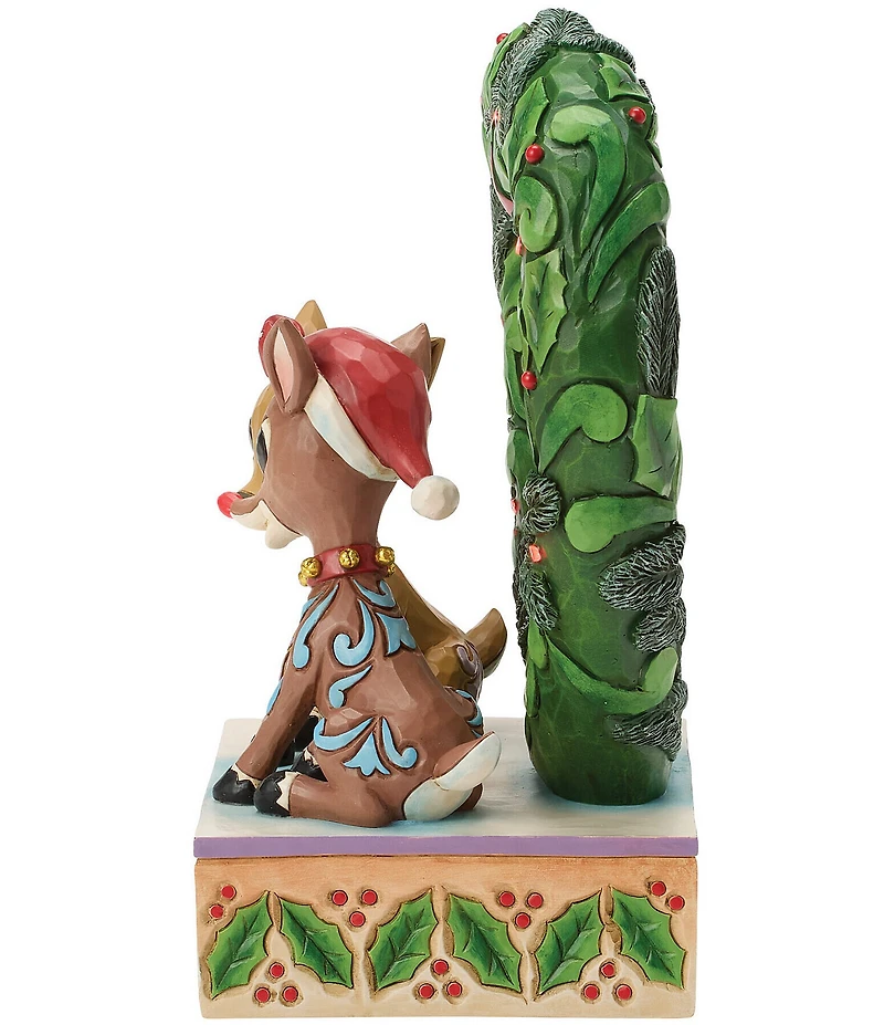 Jim Shore Rudolph Collection Rudolph and Clarice Heart Wreath LED Lit Figurine