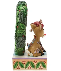 Jim Shore Rudolph Collection Rudolph and Clarice Heart Wreath LED Lit Figurine