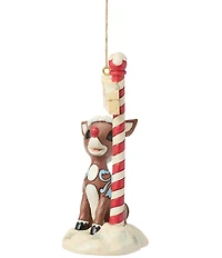 Jim Shore Rudolph Collection Rudolph By North Pole Sign Ornament
