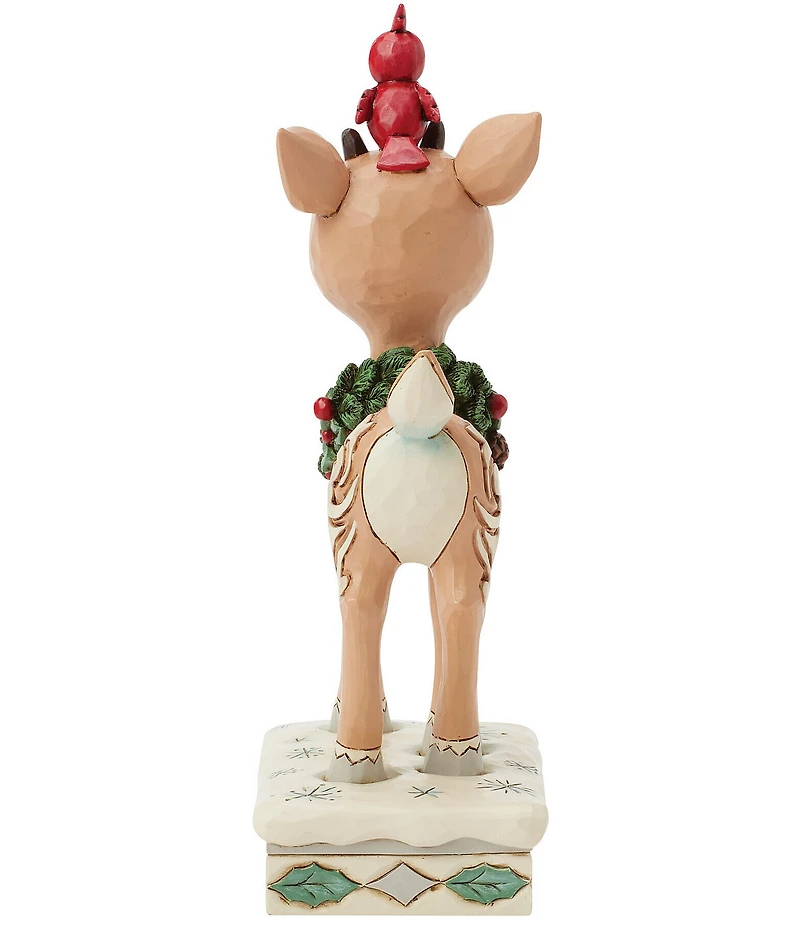 Jim Shore Rudolph Collection Woodland Rudolph with Red Bird Figurine