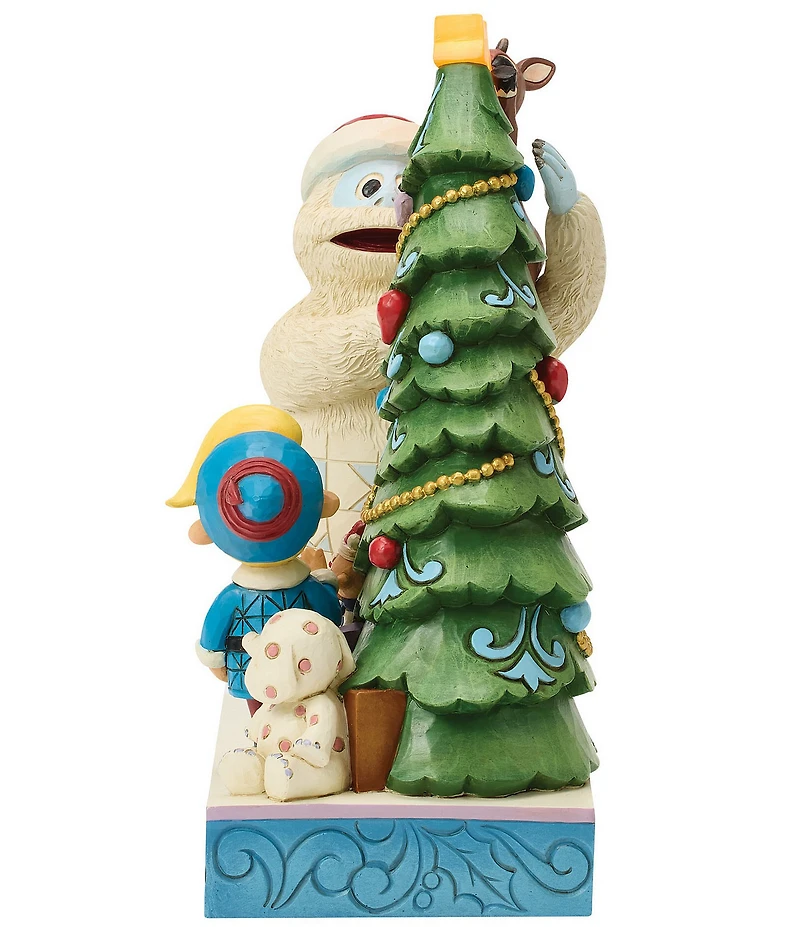 Jim Shore Rudolph Traditions Battery-Operated Light-Up Bumble Holding Rudolph by Tree Figurine