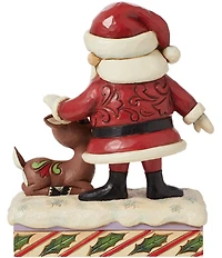Jim Shore Rudolph Traditions Collection LED -Lighting Santa Petting Rudolph Figurine