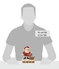 Jim Shore Rudolph Traditions Collection LED -Lighting Santa Petting Rudolph Figurine