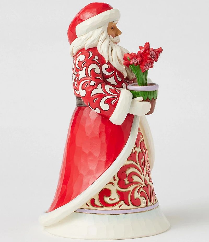 Jim Shore Santa With Blooming Amaryllis Figurine