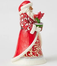 Jim Shore Santa With Blooming Amaryllis Figurine