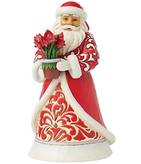 Jim Shore Santa With Blooming Amaryllis Figurine