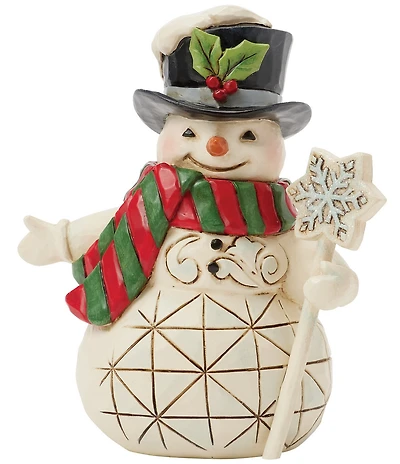Jim Shore Snowman Snowflake Staff Mini Figurine