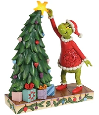 Jim Shore The Grinch Battery-Operated Grinch Pulling Star Off Tree Lit Figurine