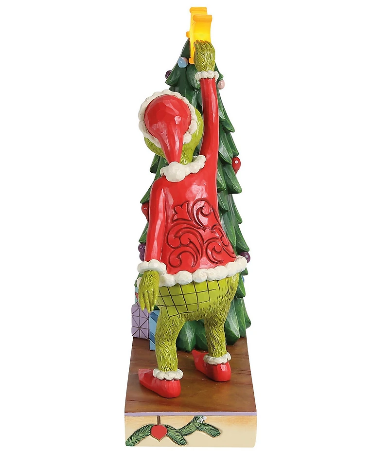 Jim Shore The Grinch Battery-Operated Grinch Pulling Star Off Tree Lit Figurine