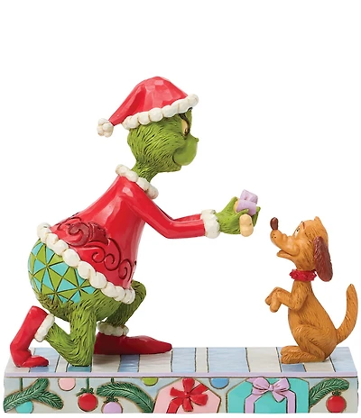 Jim Shore The Grinch Collection Grinch Giving Max A Bone Figurine
