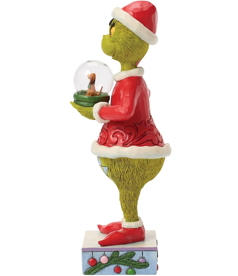 Jim Shore The Grinch Collection Grinch Holding Dome With Max Figurine